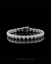Azoria & Co Bridal Heart Diamond Bangle – VVS1 Moissanite Luxury Piece