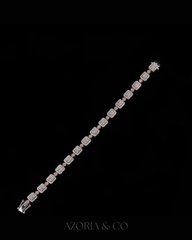 Azoria & Co Premium 925 Tennis Bracelet – Iced-Out VVS1 Moissanite Baguette Cluster