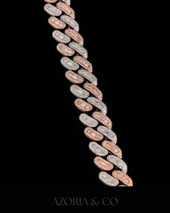 Dual-Tone Miami Cuban – Rose & White Gold Diamond Iced Chain