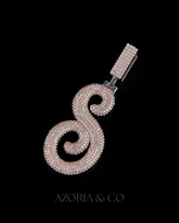 Two-Tone Initial Pendant – Moissanite Round-Cut Diamond Piece