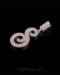 Two-Tone Initial Pendant – Moissanite Round-Cut Diamond Piece