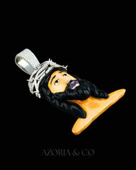 Azoria & Co Real Moissanite Cross Jesus Necklace – Handmade Luxury Piece