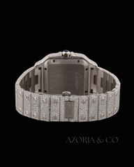 Luxury Moissanite Diamond Watch by Azoria & Co – Full Iced-Out Roman Numeral Design