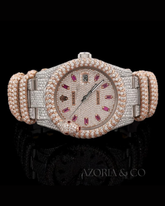 Luxury Gold Band Snake Watch for Men – Azoria & Co Custom Moissanite Edition