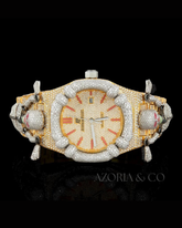 Azoria & Co Signature Golden Radiance Watch – Premium Gold with Custom Moissanite Diamonds
