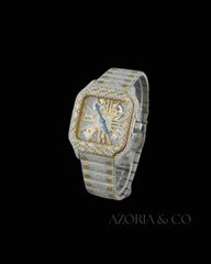Azoria & Co Statement Timepiece – Fully Iced-Out Moissanite Watch for Weddings & Celebrations