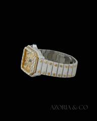 Azoria & Co Statement Timepiece – Fully Iced-Out Moissanite Watch for Weddings & Celebrations