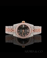 Azoria & Co Icebound Classic – Fully Iced Stainless Steel Watch with Moissanite Brilliance