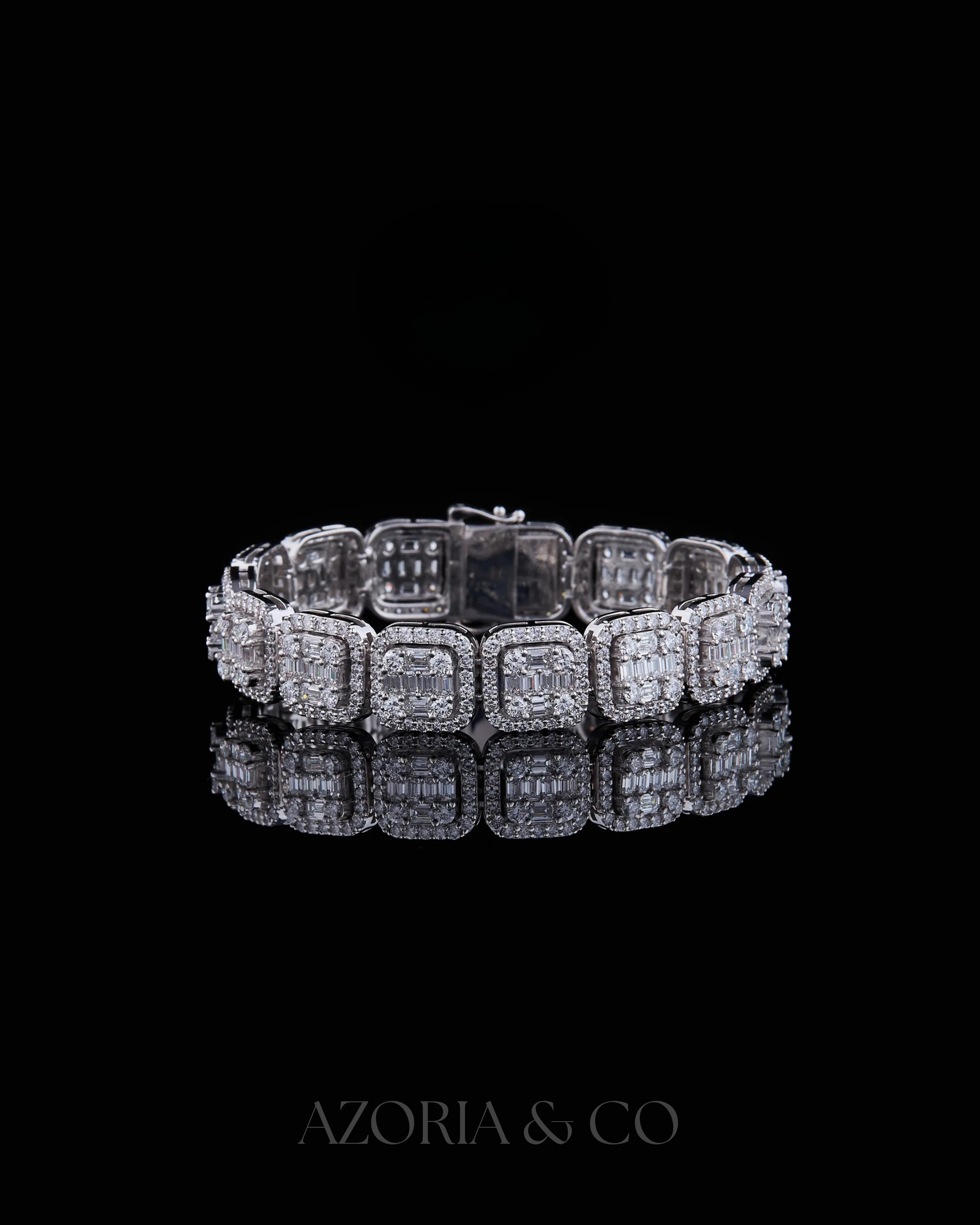 Azoria & Co Maximum Drip Square Link – Lab-Grown Diamond Bracelet Built for Authority