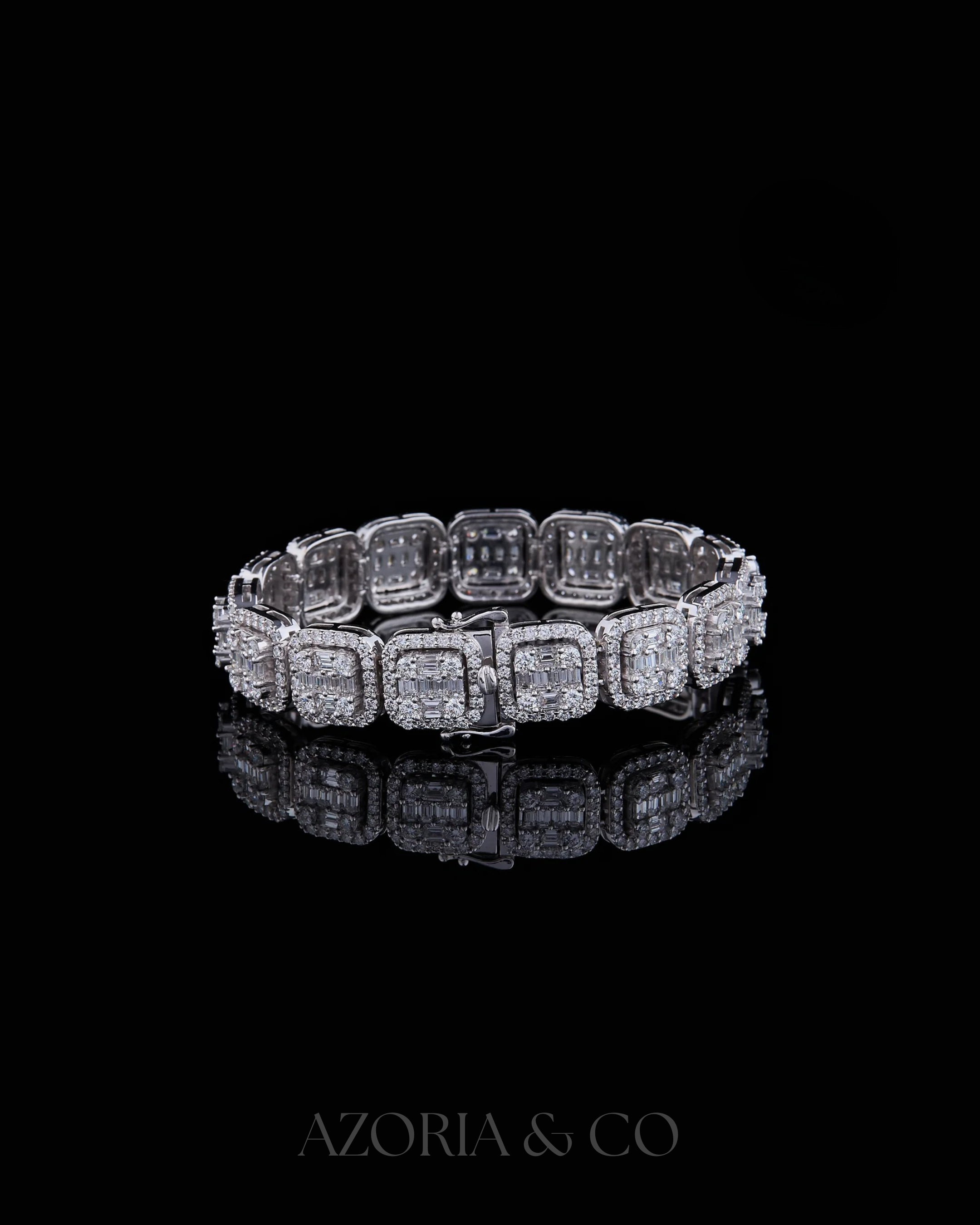 Azoria & Co Maximum Drip Square Link – Lab-Grown Diamond Bracelet Built for Authority