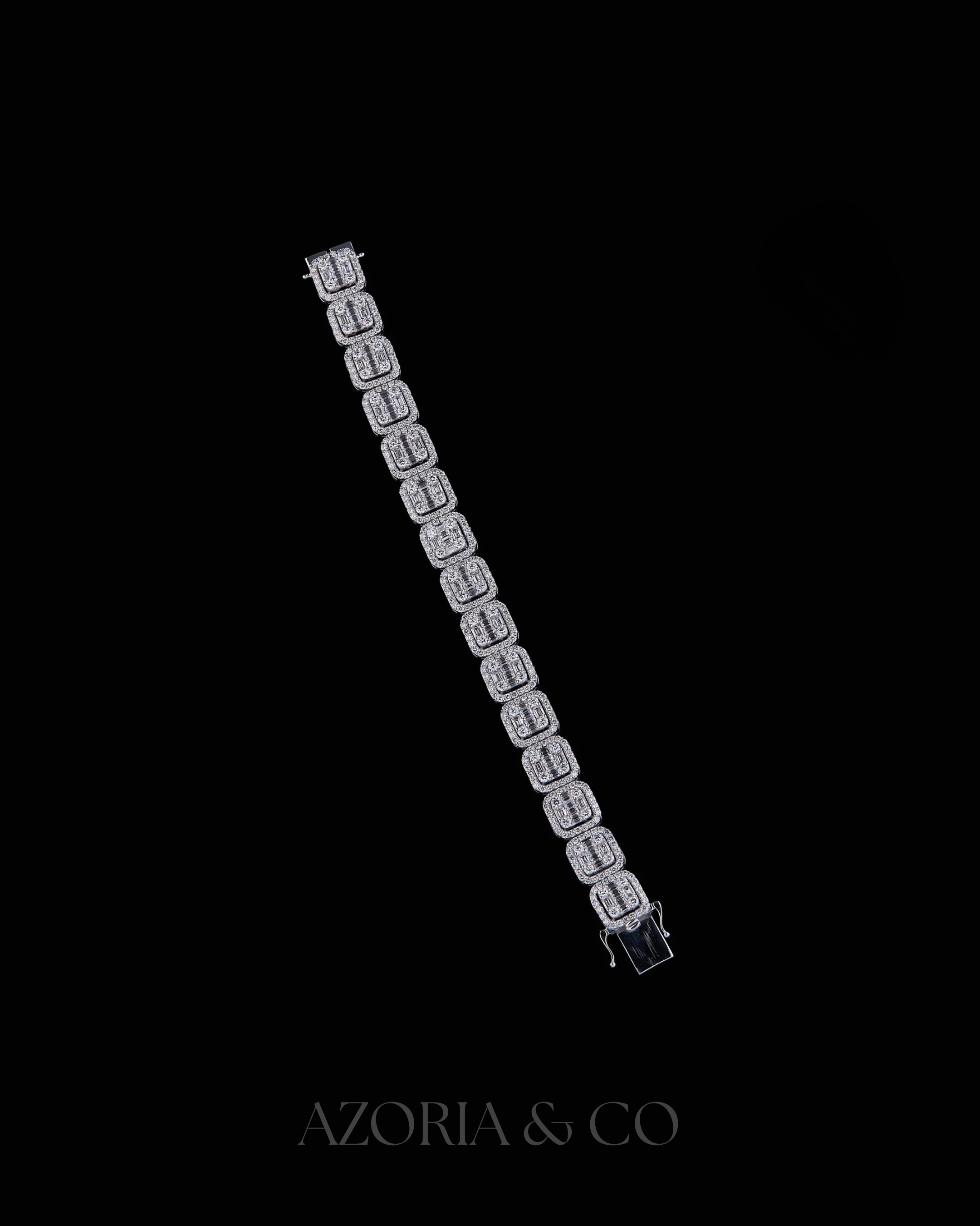 Azoria & Co Maximum Drip Square Link – Lab-Grown Diamond Bracelet Built for Authority