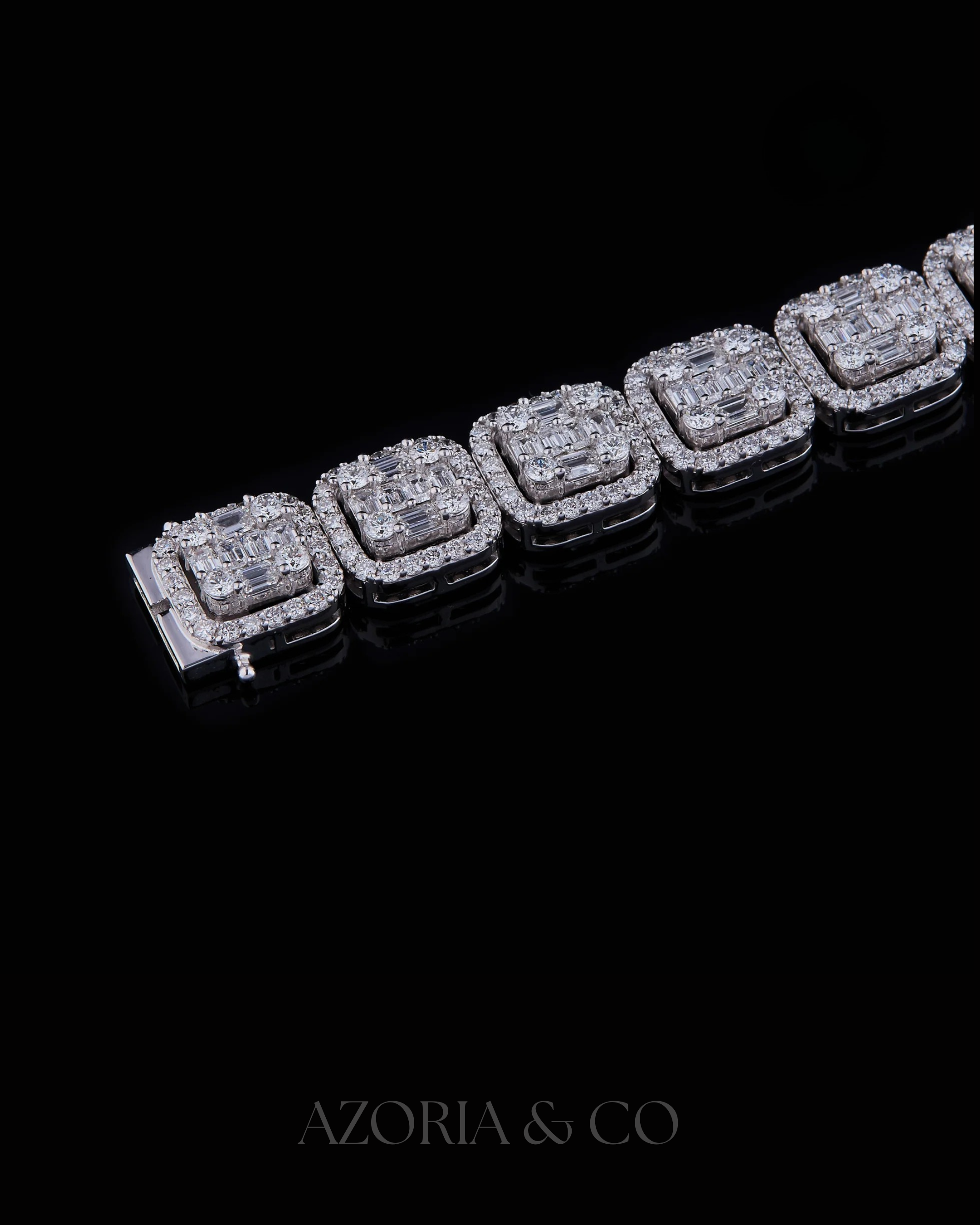 Azoria & Co Maximum Drip Square Link – Lab-Grown Diamond Bracelet Built for Authority