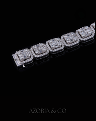 Azoria & Co Maximum Drip Square Link – Lab-Grown Diamond Bracelet Built for Authority