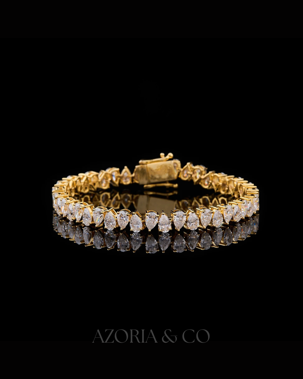 Azoria & Co Gold Luxe Ice Bracelet – Lab Diamond Design with Bold Presence