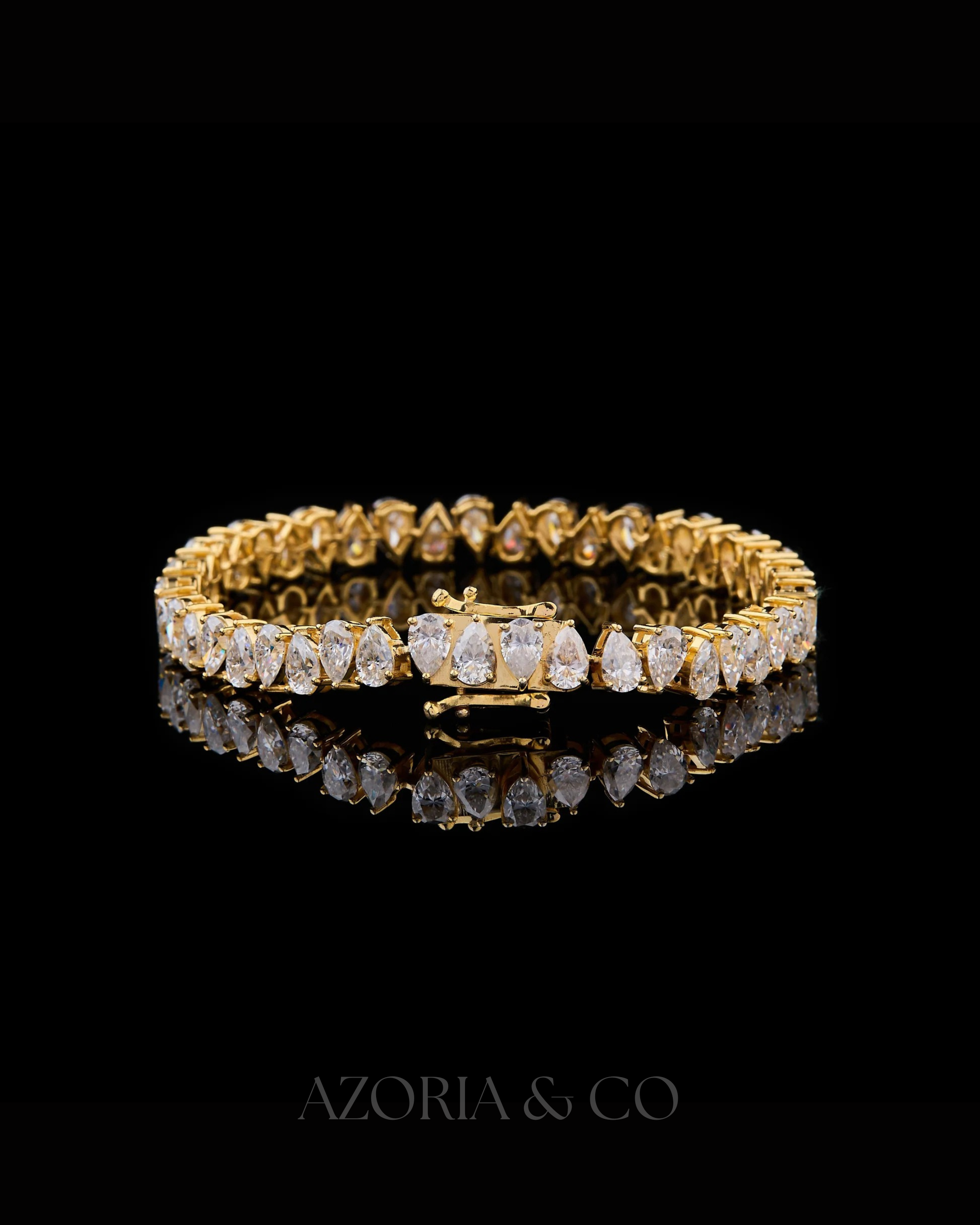 Azoria & Co Gold Luxe Ice Bracelet – Lab Diamond Design with Bold Presence