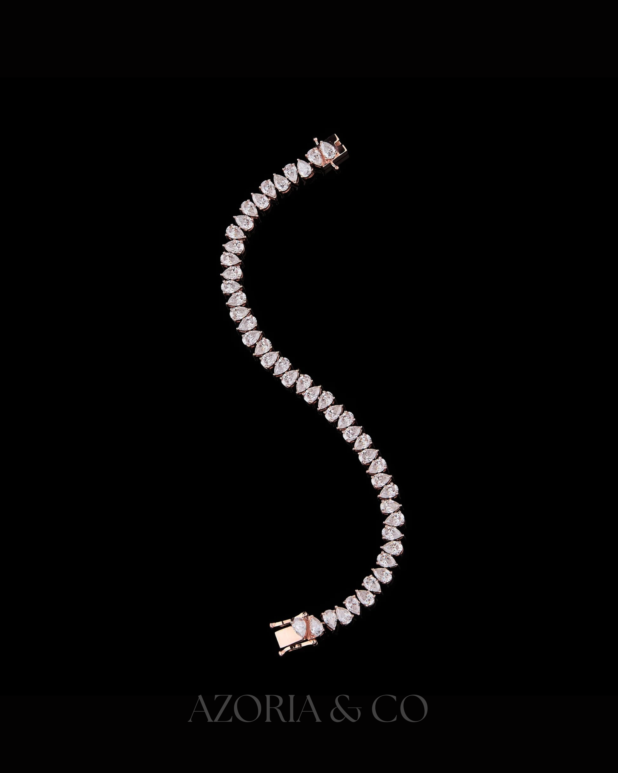 Azoria & Co Elite Rose Gold Ice – Lab-Grown Diamond Drip Bracelet