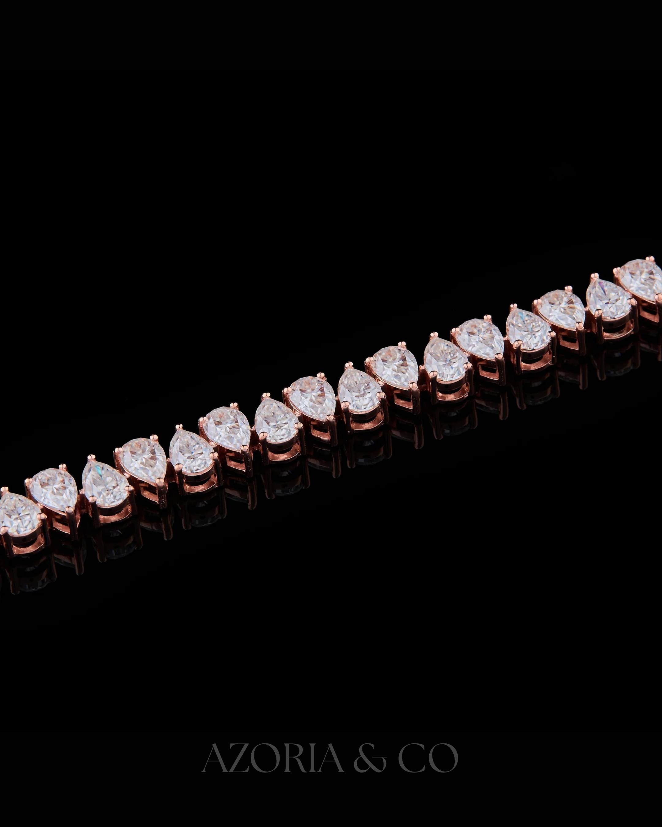 Azoria & Co Elite Rose Gold Ice – Lab-Grown Diamond Drip Bracelet