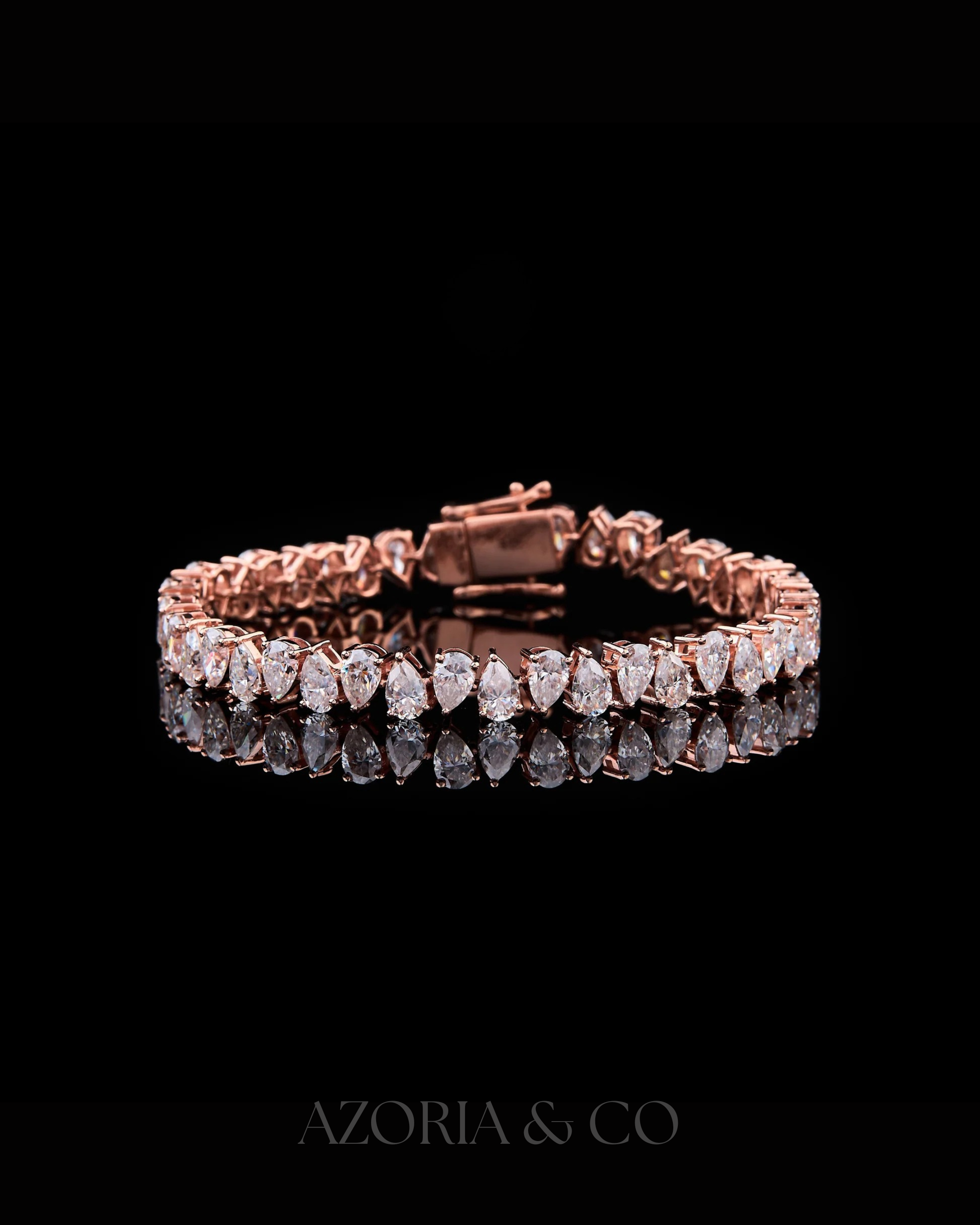 Azoria & Co Elite Rose Gold Ice – Lab-Grown Diamond Drip Bracelet