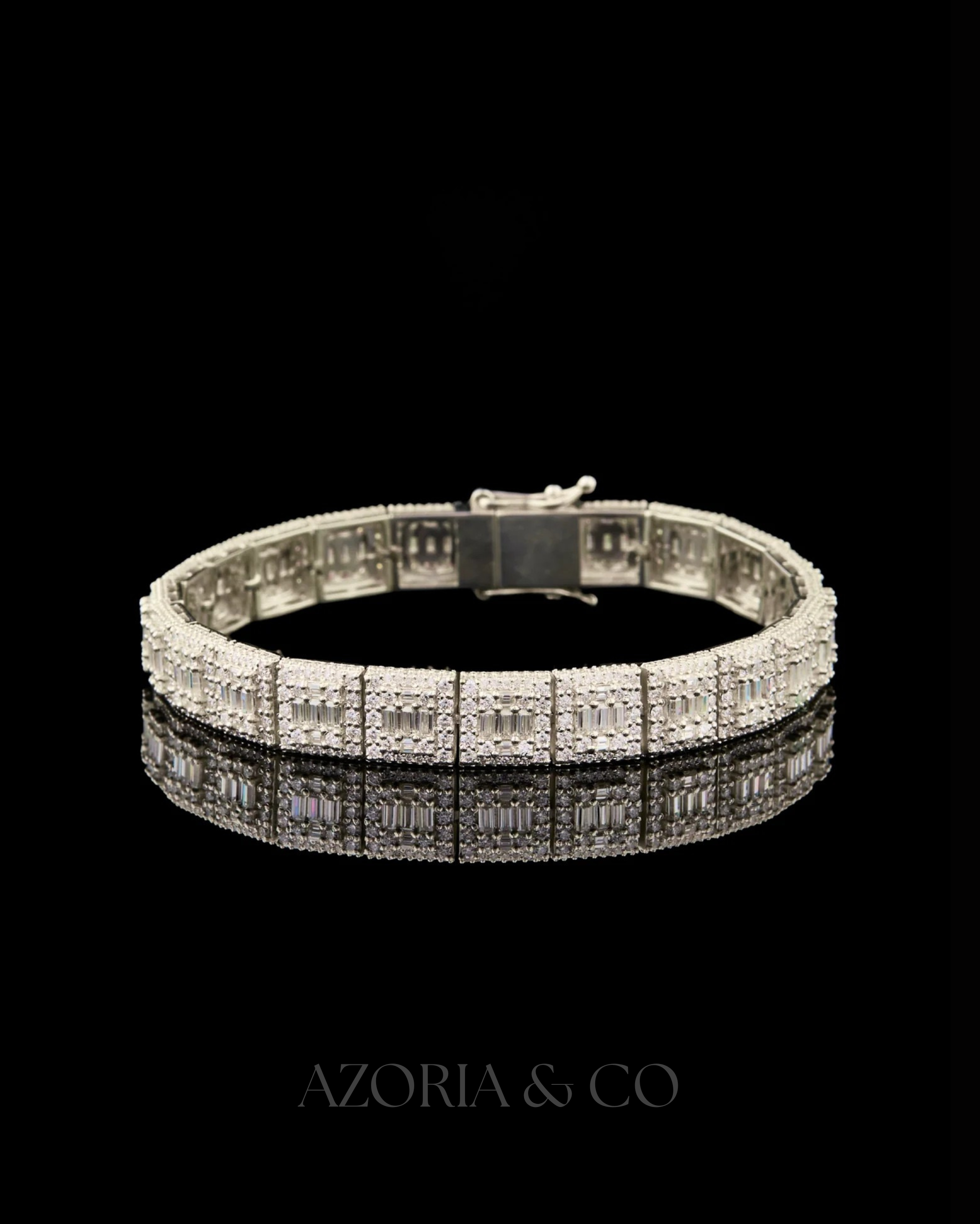 Azoria & Co Baguette Ice Bracelet – Lab-Grown Diamond Luxury Piece for Men