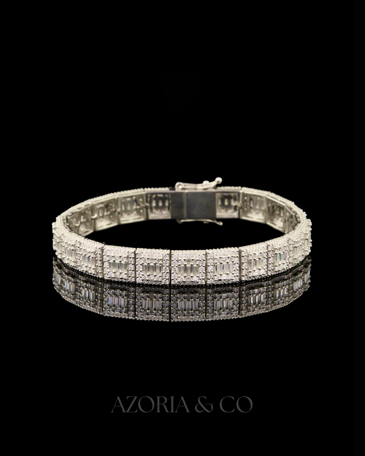 Azoria & Co Baguette Ice Bracelet – Lab-Grown Diamond Luxury Piece for Men