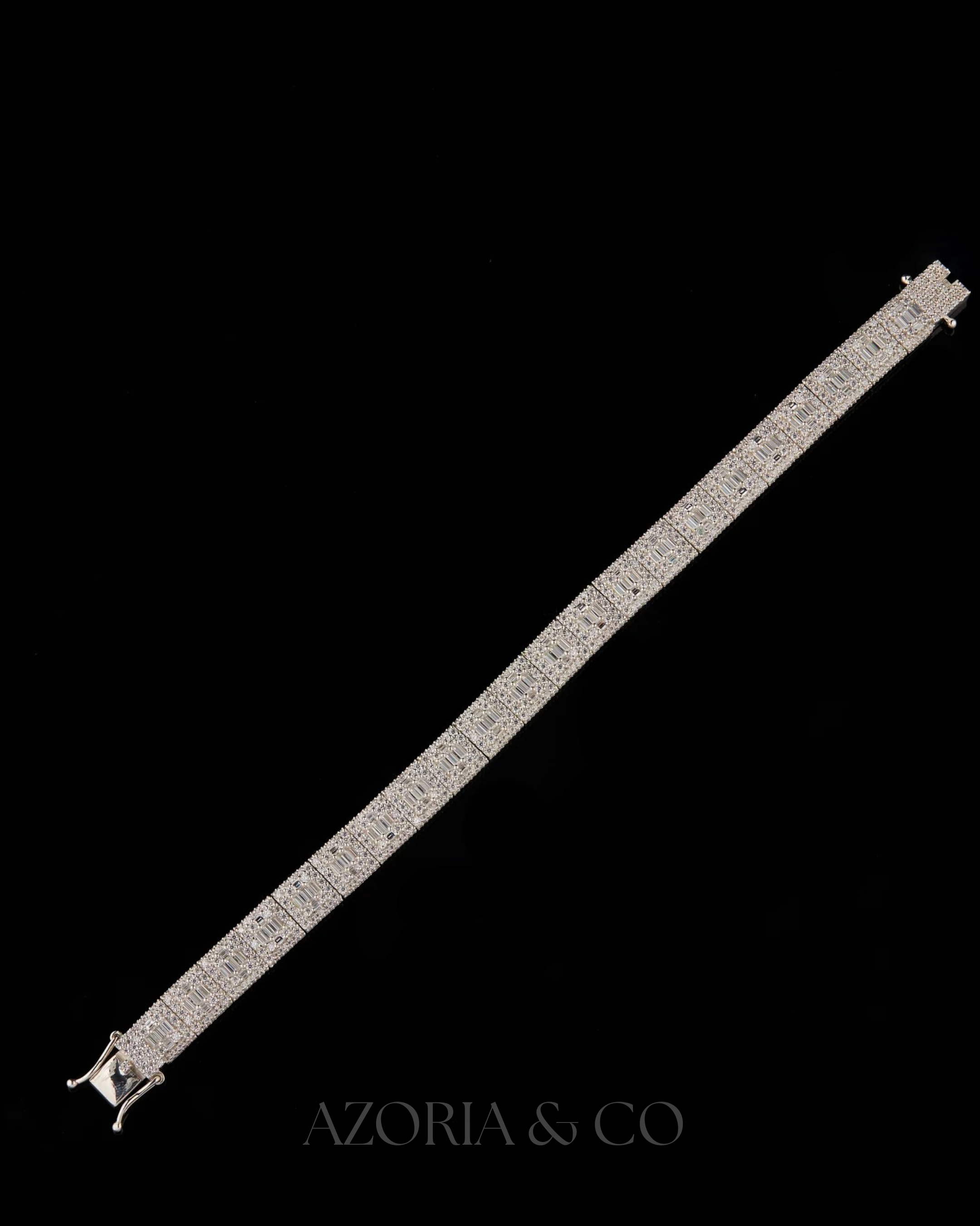 Azoria & Co Baguette Ice Bracelet – Lab-Grown Diamond Luxury Piece for Men