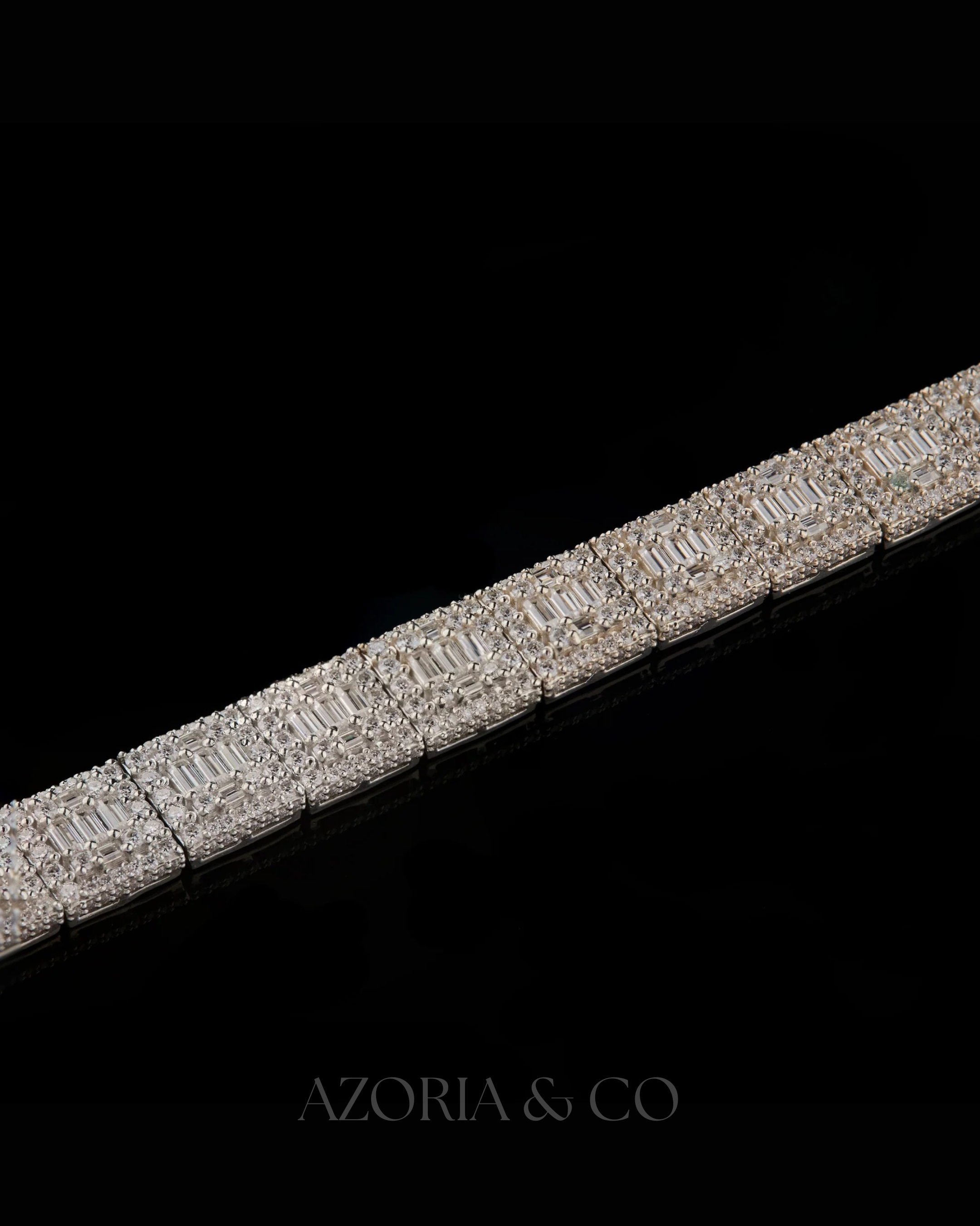 Azoria & Co Baguette Ice Bracelet – Lab-Grown Diamond Luxury Piece for Men