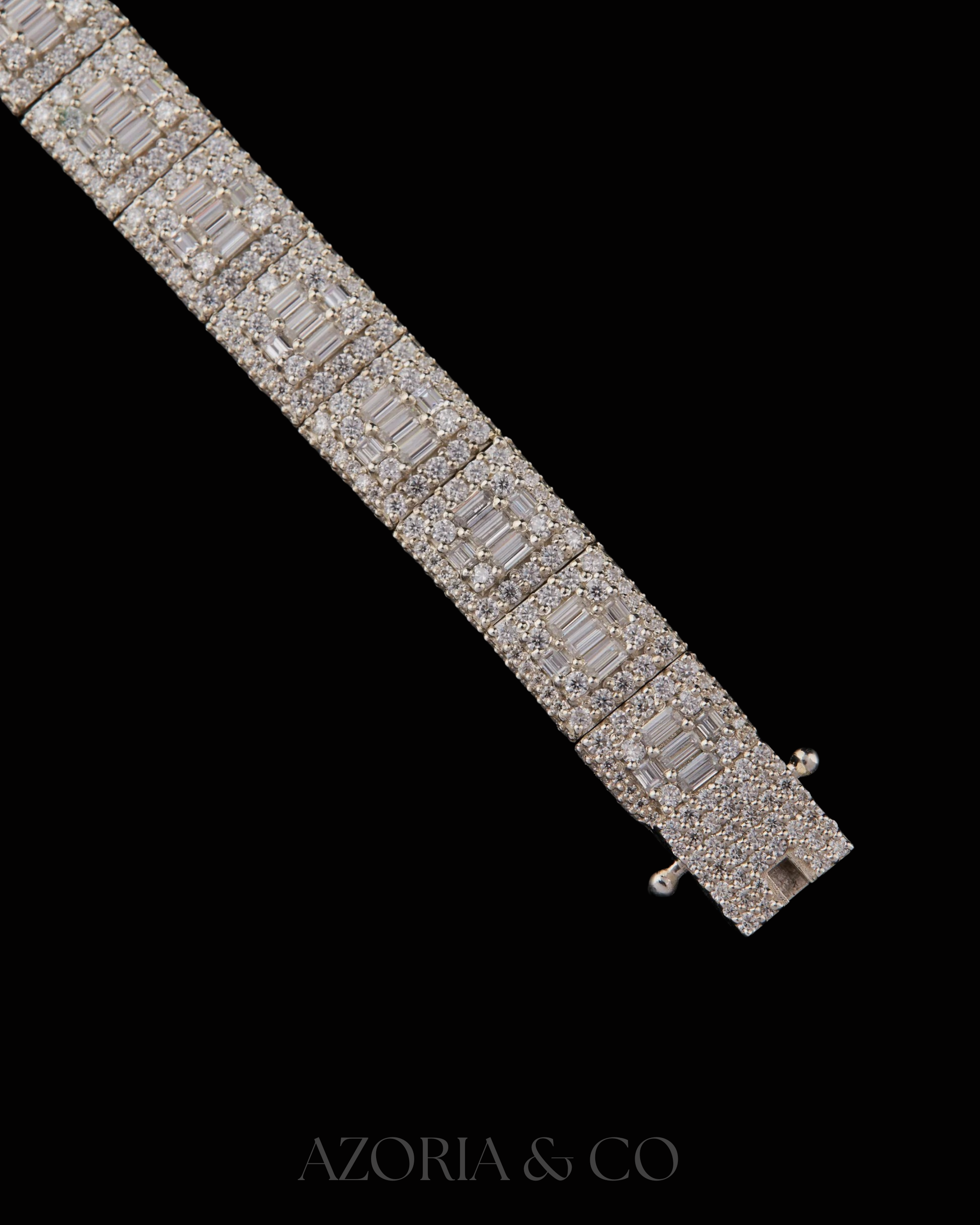 Azoria & Co Baguette Ice Bracelet – Lab-Grown Diamond Luxury Piece for Men