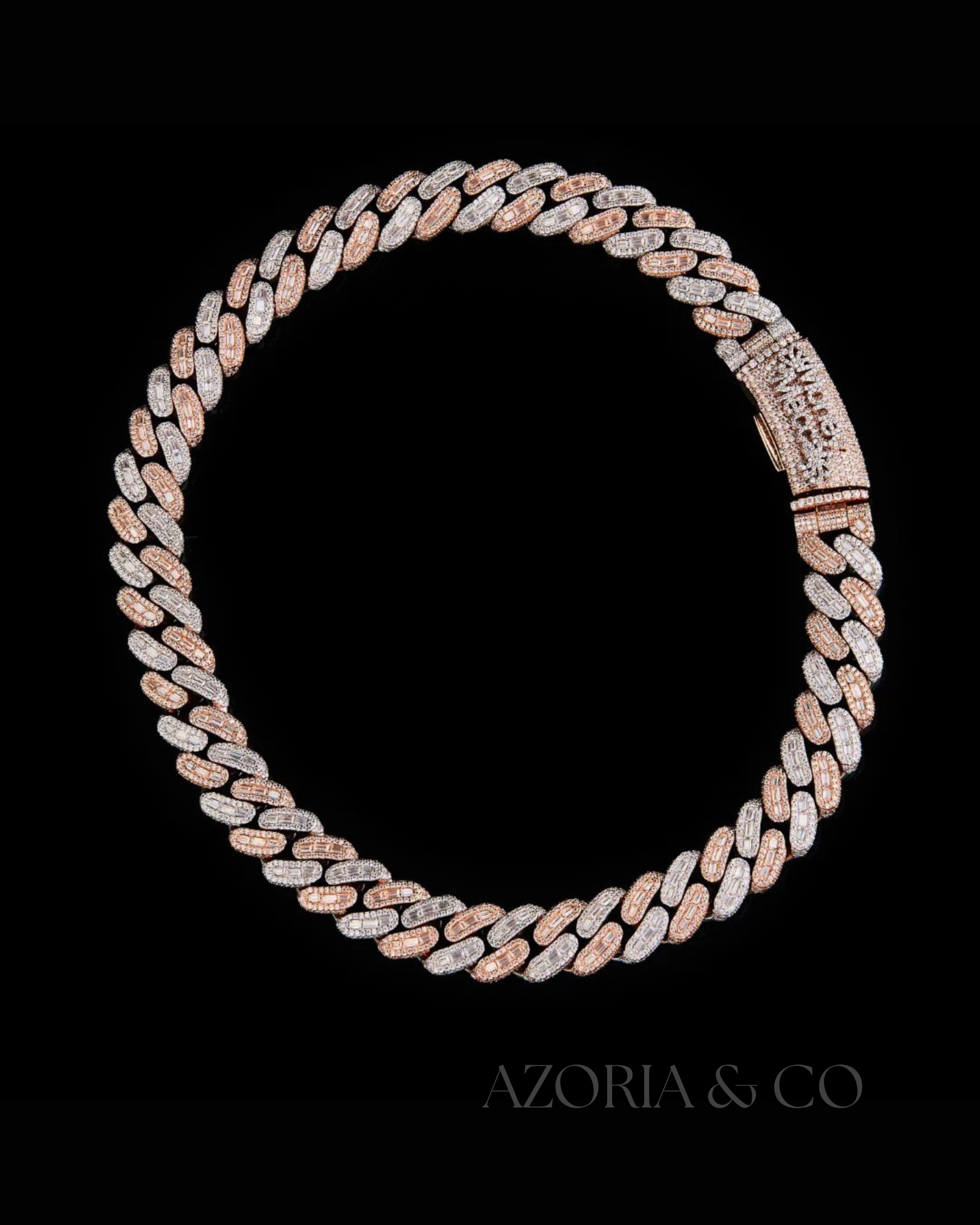 Dual Frost Edition – Rose & White Gold Diamond Miami Cuban Chain
