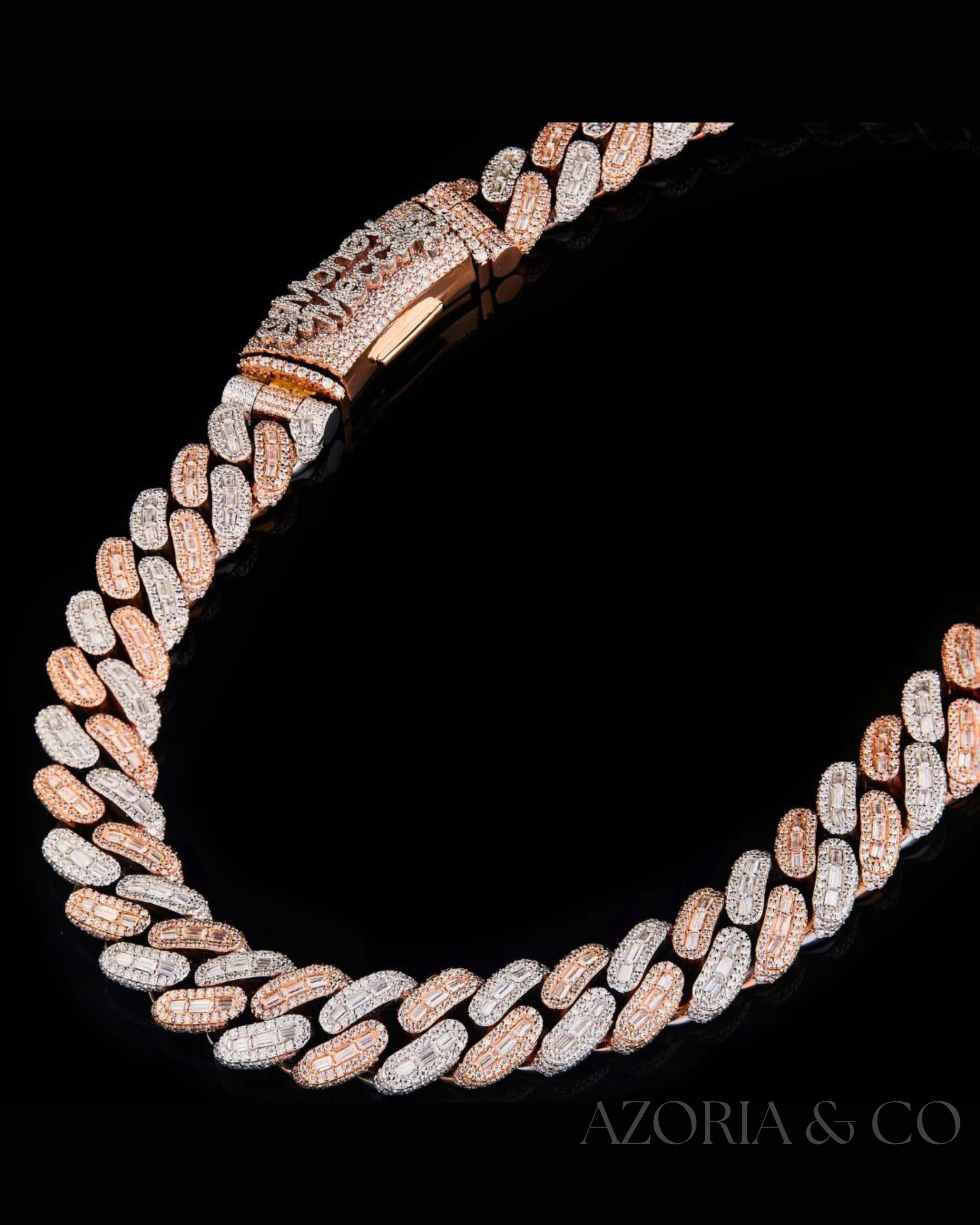 Dual Frost Edition – Rose & White Gold Diamond Miami Cuban Chain