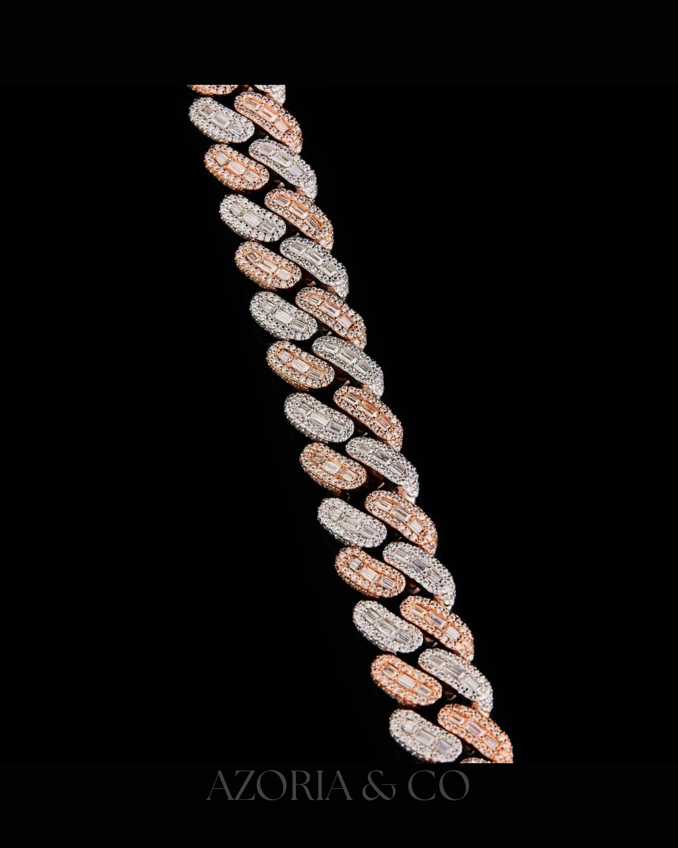 Dual Frost Edition – Rose & White Gold Diamond Miami Cuban Chain