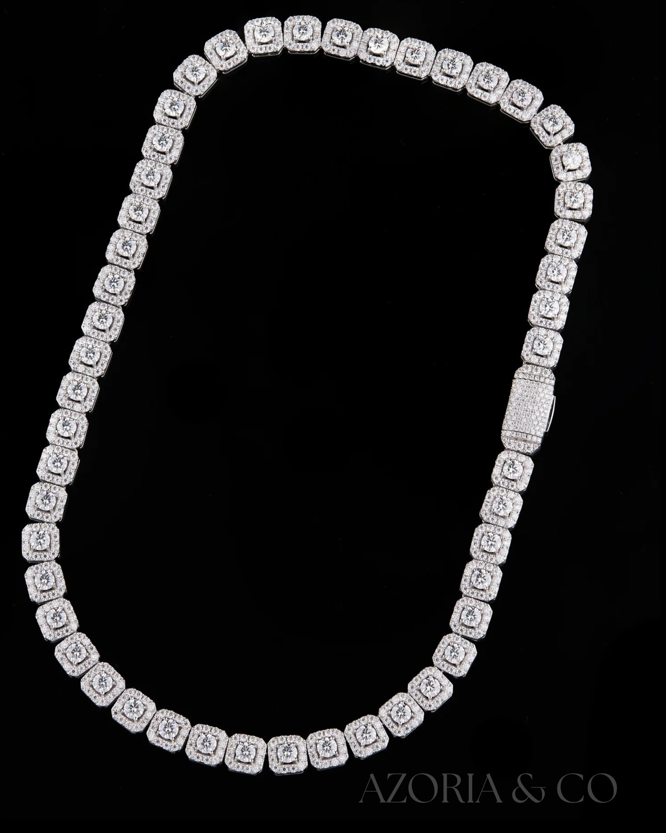 Azoria & Co Crafted to Stun – Lab-Grown Diamond Iced-Out Tennis Chain for Ultimate Drip