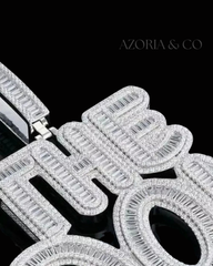 Azoria & Co Iced Custom Name Pendant – Lab Diamond Necklace for Bold Style