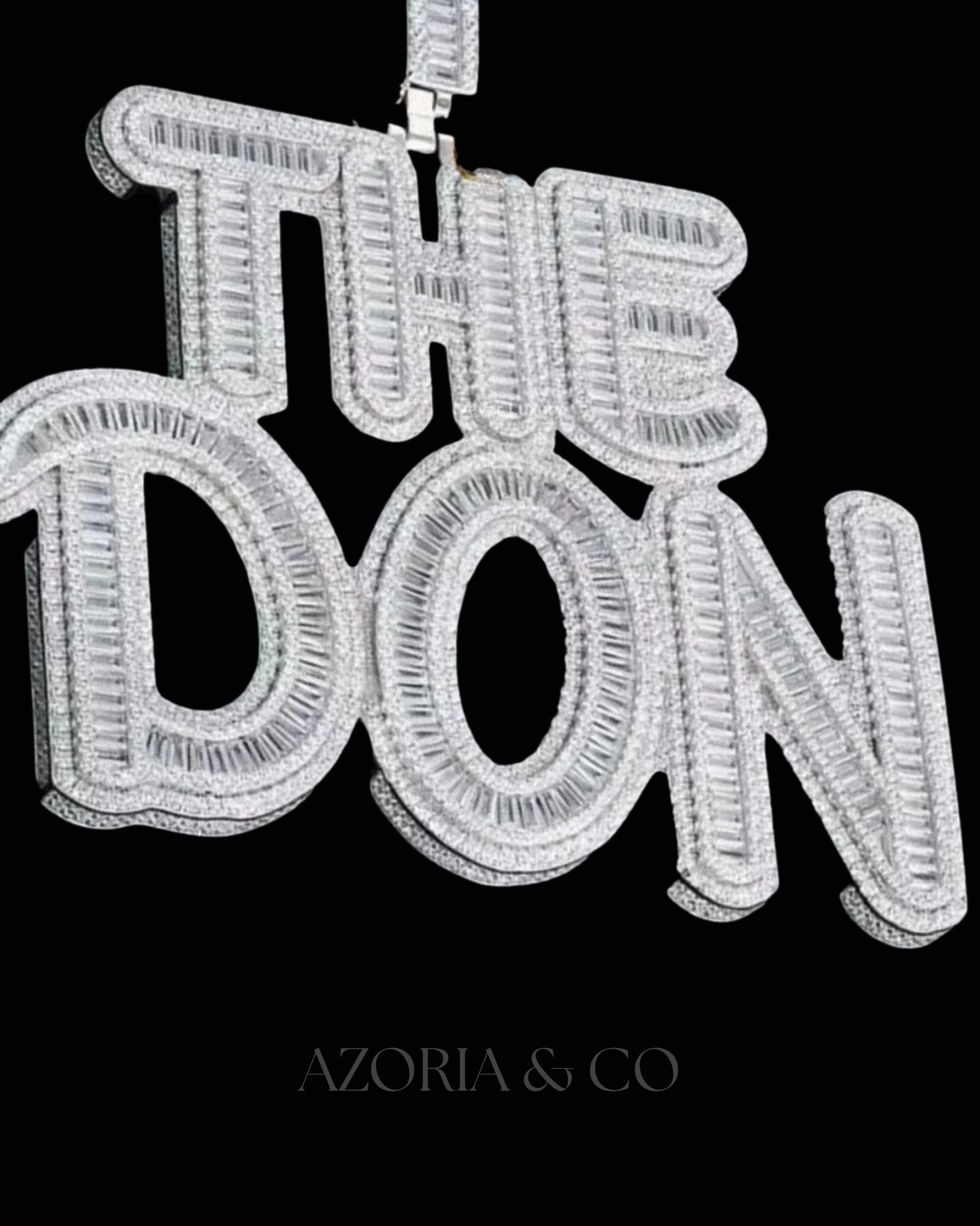 Azoria & Co Iced Custom Name Pendant – Lab Diamond Necklace for Bold Style
