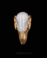 Azoria & Co Iced Elephant Ring – Unisex Hip-Hop Lab Grown Diamond Design