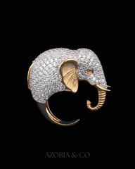 Azoria & Co Iced Elephant Ring – Unisex Hip-Hop Lab Grown Diamond Design