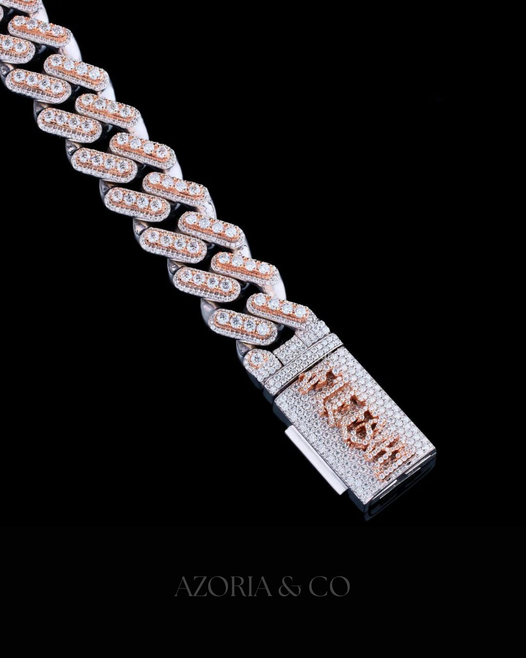 Azoria & Co Custom Dual-Color Cuban – Luxury Diamond Bracelet