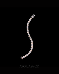 Azoria & Co VVS1 Heart Bangle Bracelet – Two-Tone Moissanite Bridal Edition