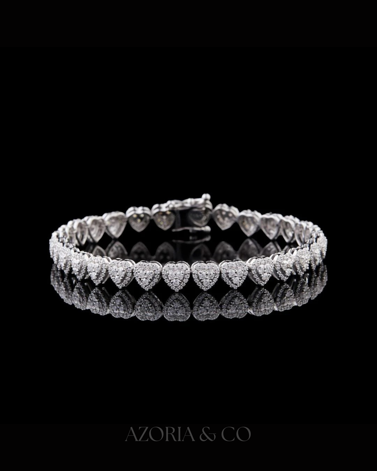 Azoria & Co Bridal Heart Diamond Bangle – VVS1 Moissanite Luxury Piece