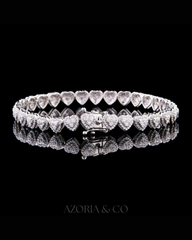 Azoria & Co Bridal Heart Diamond Bangle – VVS1 Moissanite Luxury Piece