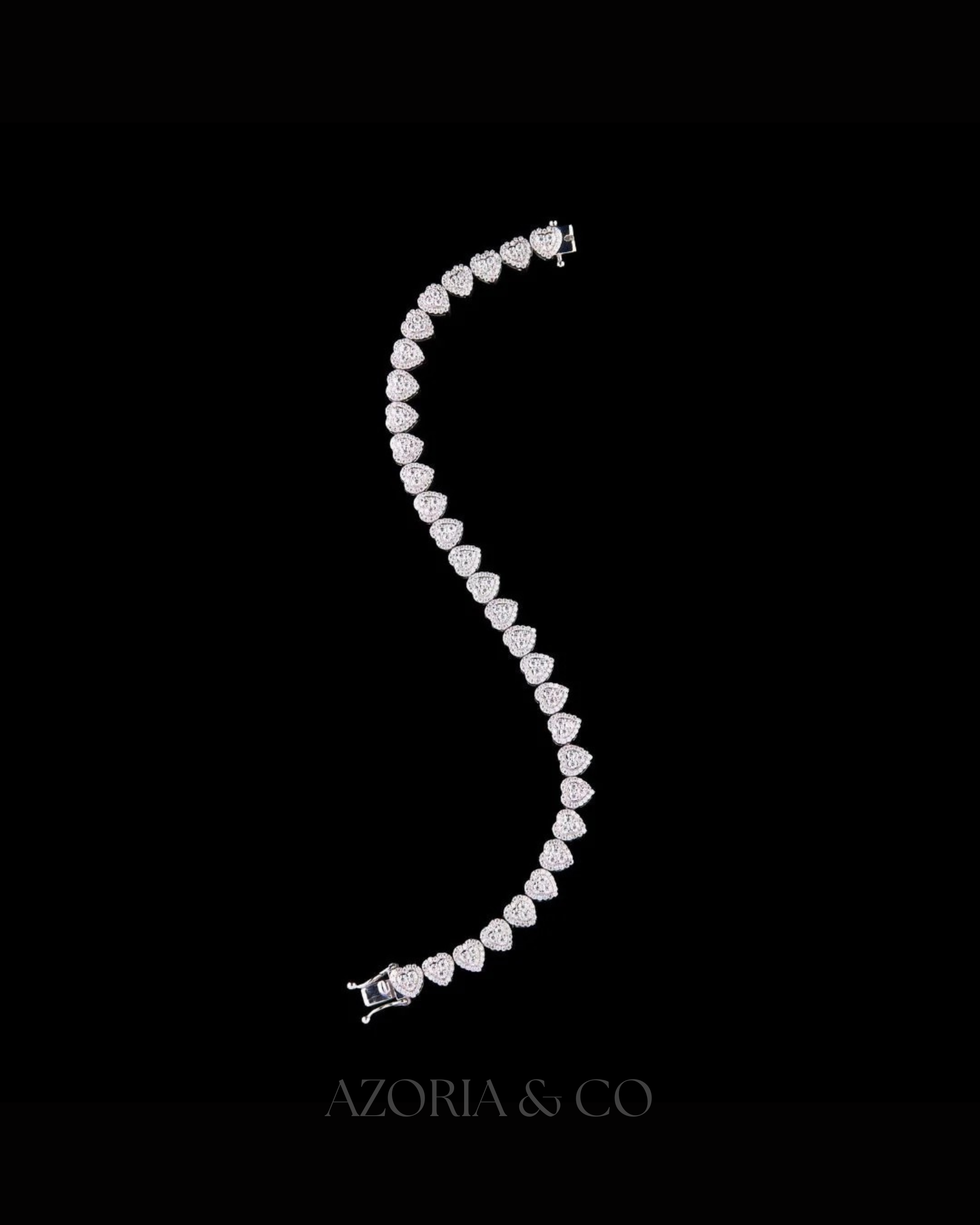 Azoria & Co Bridal Heart Diamond Bangle – VVS1 Moissanite Luxury Piece