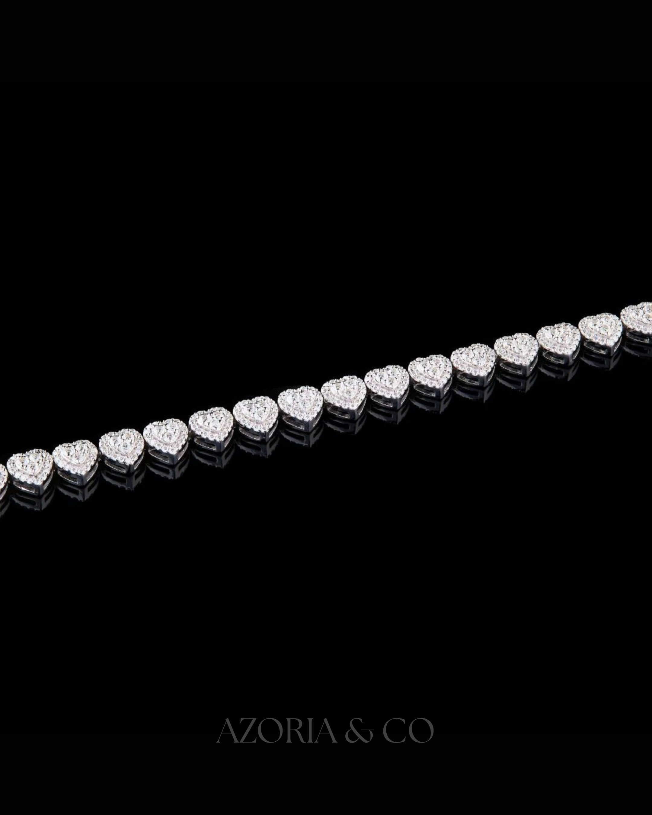 Azoria & Co Bridal Heart Diamond Bangle – VVS1 Moissanite Luxury Piece