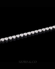 Azoria & Co Bridal Heart Diamond Bangle – VVS1 Moissanite Luxury Piece