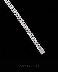 Azoria & Co GRA Certified Cuban Bracelet – Custom Moissanite Diamond Piece