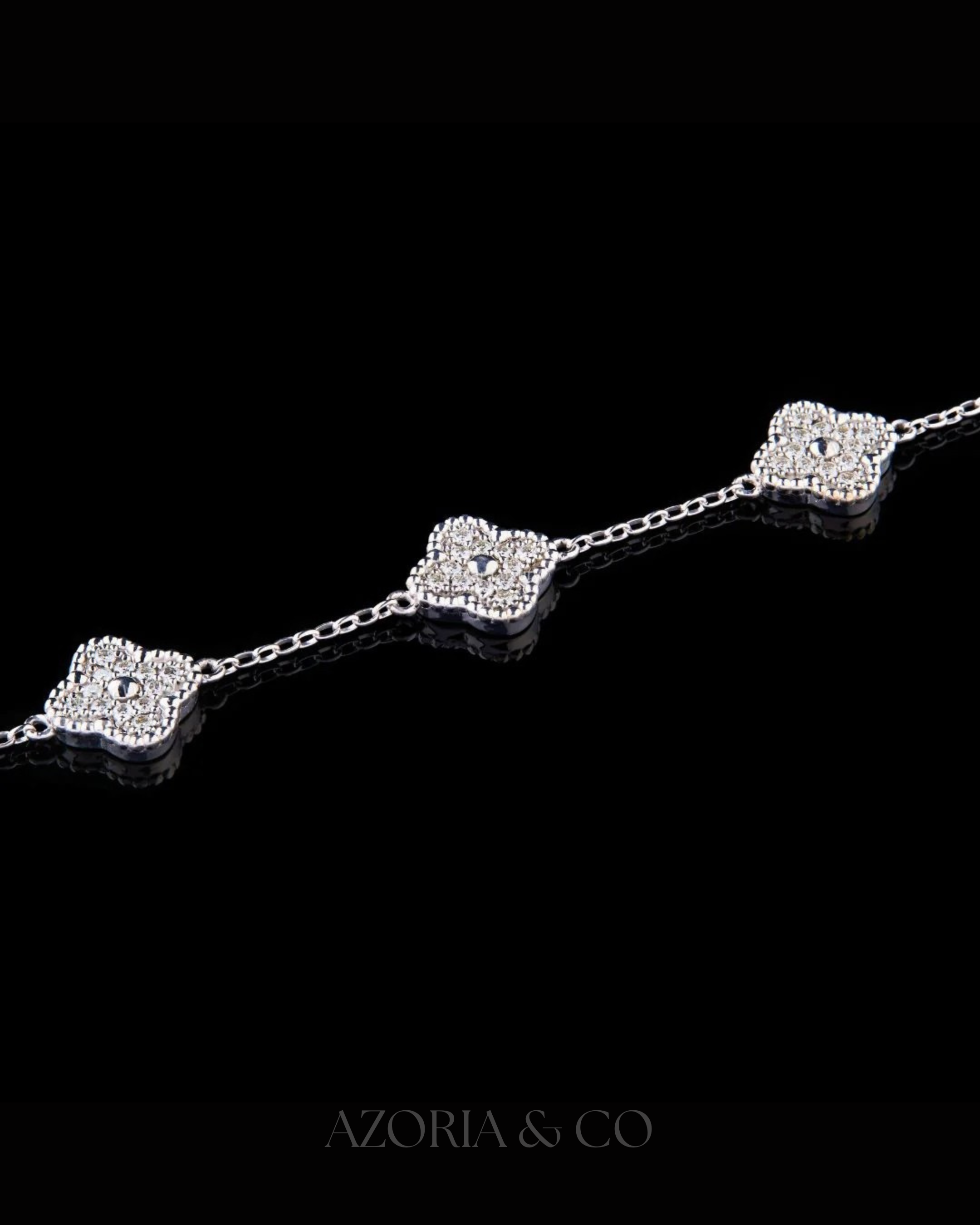 Azoria & Co VVS Moissanite Flower Bangle – Elegant Bridal Diamond Bracelet