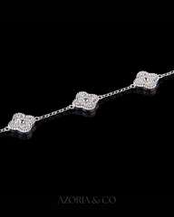 Azoria & Co VVS Moissanite Flower Bangle – Elegant Bridal Diamond Bracelet