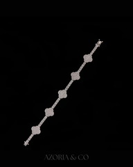 Azoria & Co VVS1 Moissanite Flower Bangle – Luxury Bridal Diamond Bracelet