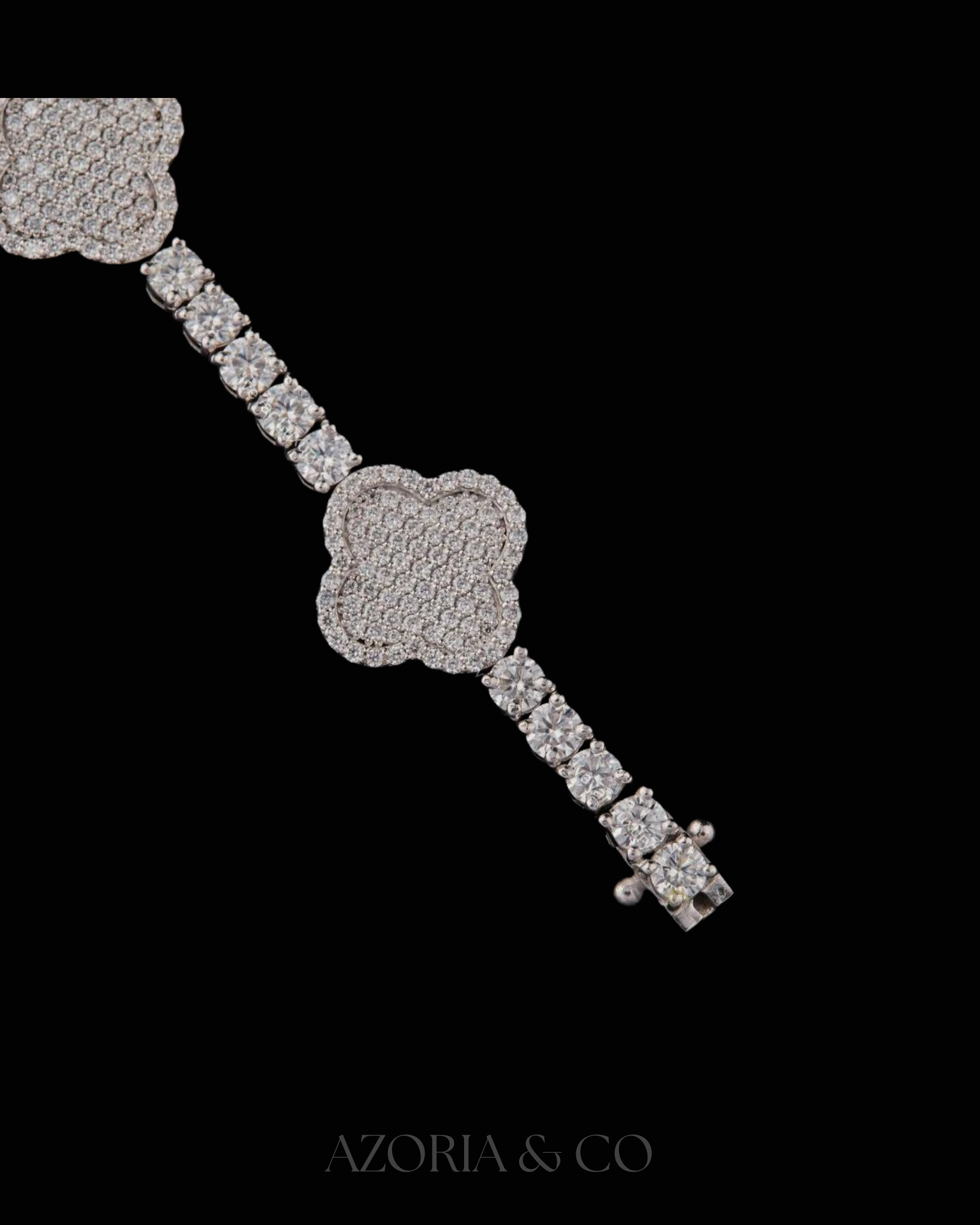 Azoria & Co VVS1 Moissanite Flower Bangle – Luxury Bridal Diamond Bracelet