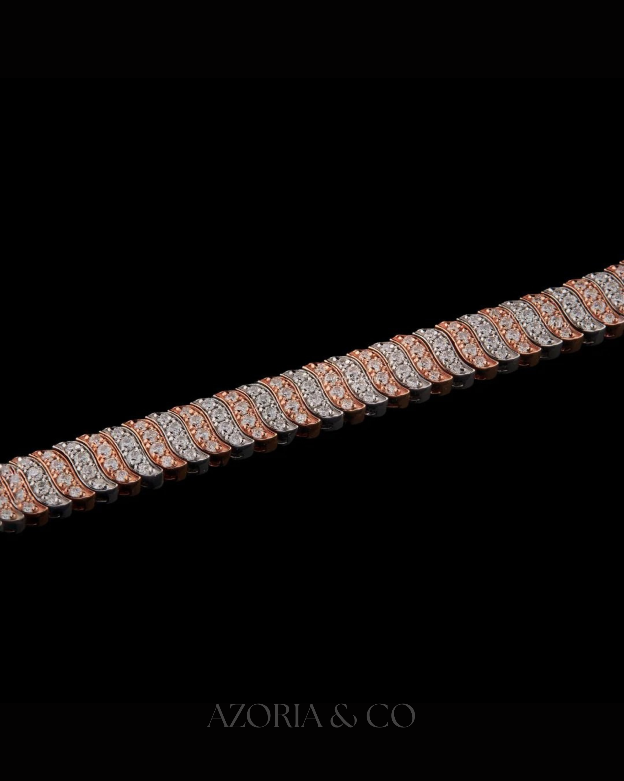 Azoria & Co Triple Row Ice Bracelet – Moissanite Diamond Style Unisex Jewelry