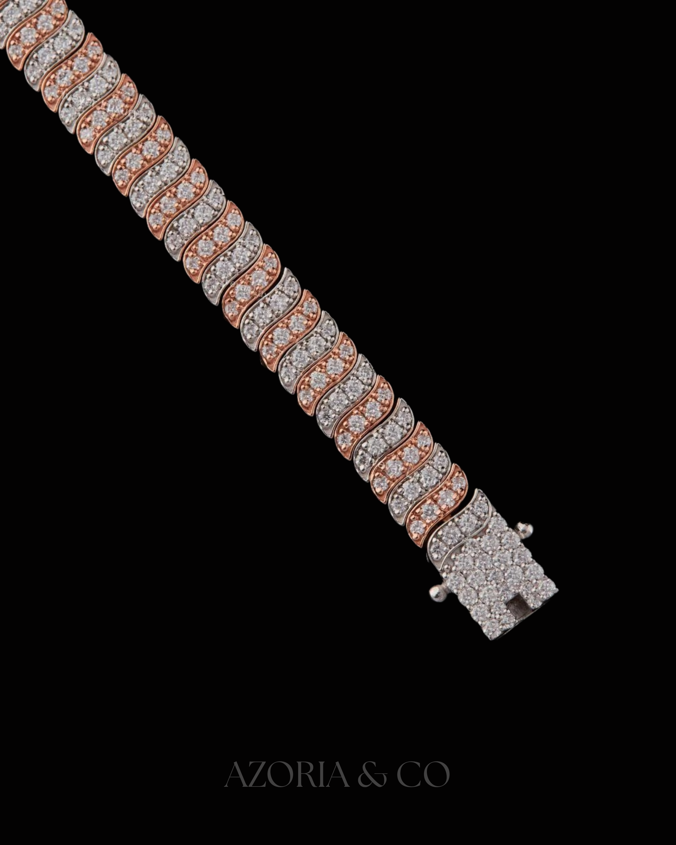 Azoria & Co Triple Row Ice Bracelet – Moissanite Diamond Style Unisex Jewelry