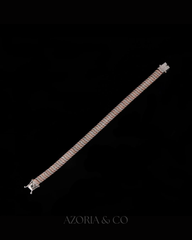 Azoria & Co Triple Row Ice Bracelet – Moissanite Diamond Style Unisex Jewelry